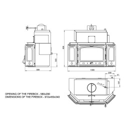Focar șemineu Prity din oțel TCW28, 33 kW-4