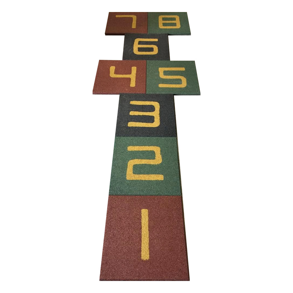 Pavele cauciuc tip șotron plane Colonial 50 x 50 x 2 cm multicolor