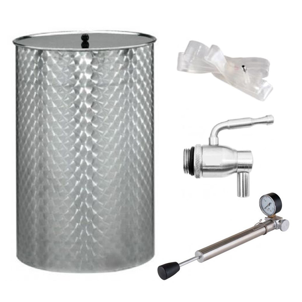 Cisternă inox + cameră aer, capac flotant și robinet Lazio 300 L