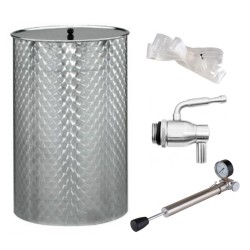 Cisternă inox + cameră aer, capac flotant și robinet Lazio 300 L-1
