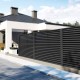 Gard aluminiu tip jaluzea Abel cu stâlpi, 1,5x2 m, Gri antracit