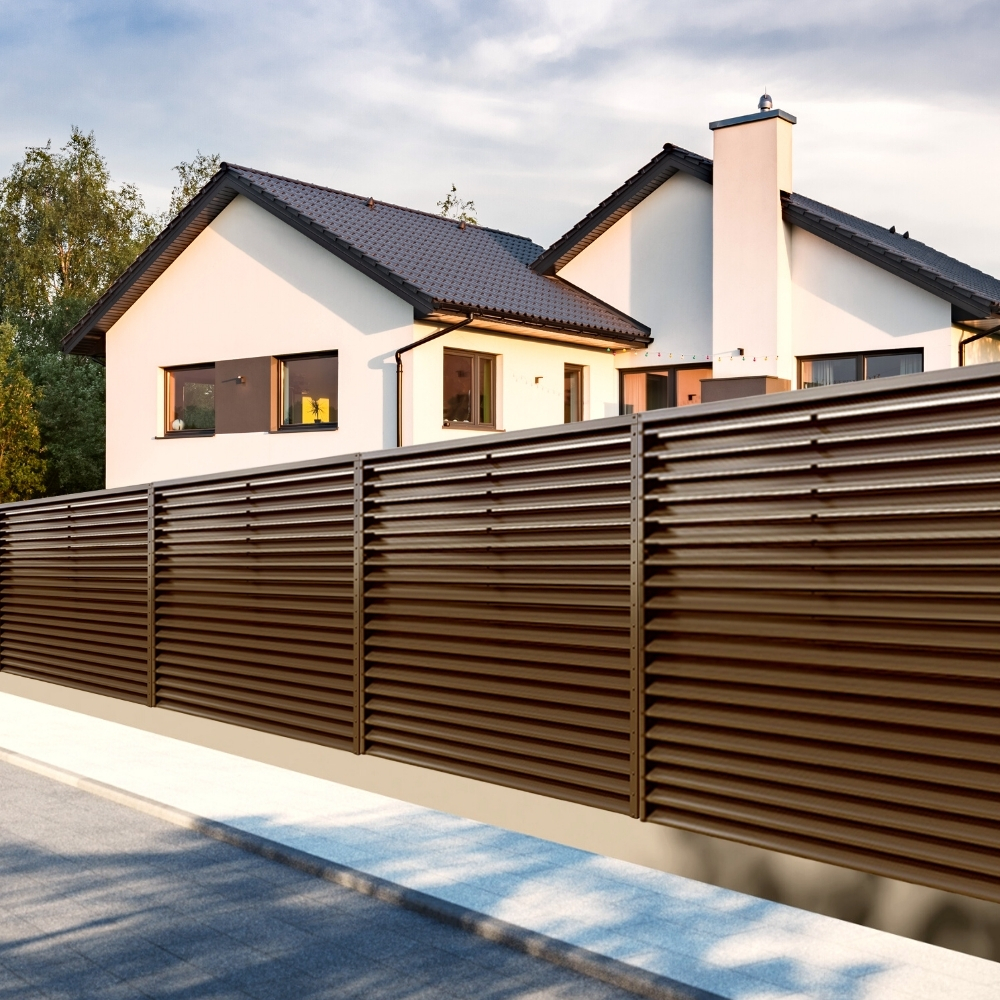 Gard aluminiu tip jaluzea Abel 1,93x2 m fără stâlpi