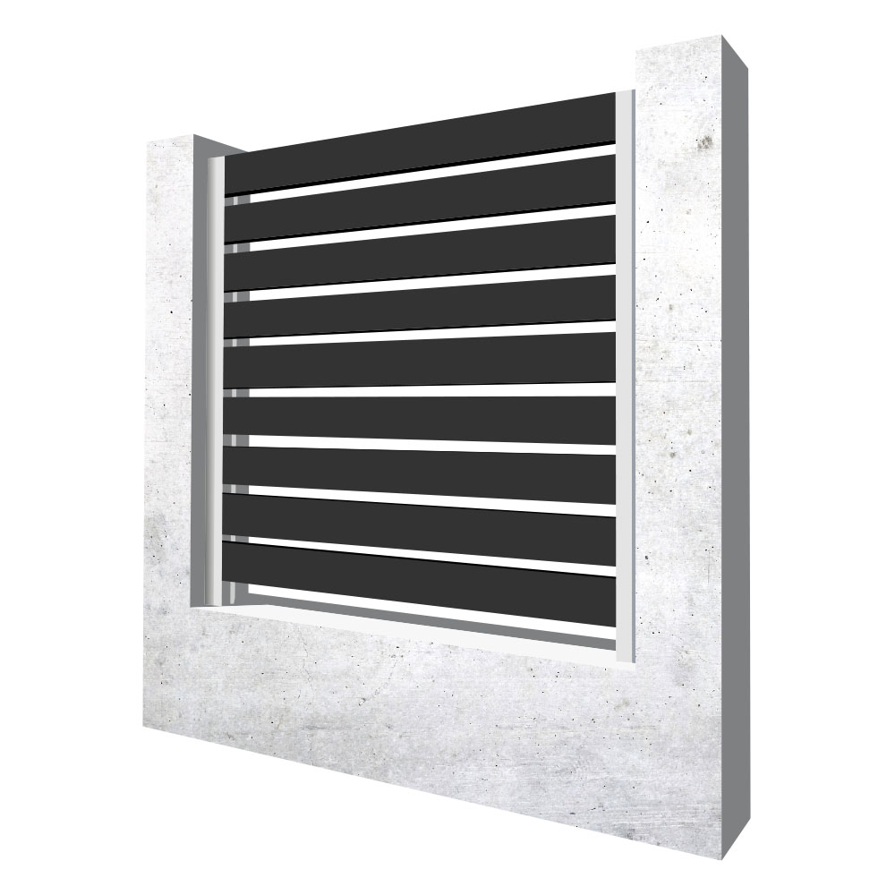 Panou gard aluminiu Valter 1,2x2 m - distanță între lamele 22 mm