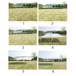 Cort pavilion profesional pentru grădină Pars 3x9 m alb 20 - 30 persoane-3