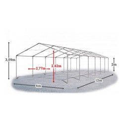 Cort industrial tip hală 6x12 m alb-2