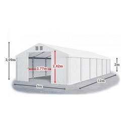 Cort industrial tip hală 6x12 m alb-8