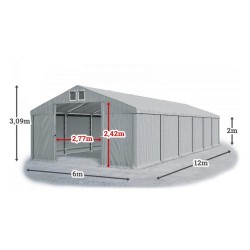 Cort industrial tip hală 6x12 m gri-7