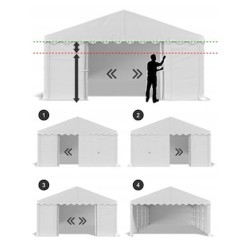 Cort pavilion profesional pentru petreceri Pars 6x12 m alb peste 50 persoane-4