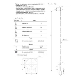 Stâlp stradal de iluminat octogonal 5 m-2