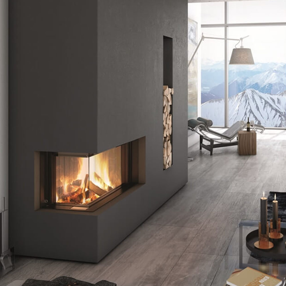 Focar șemineu premium Finlo din oțel 13,7 kW