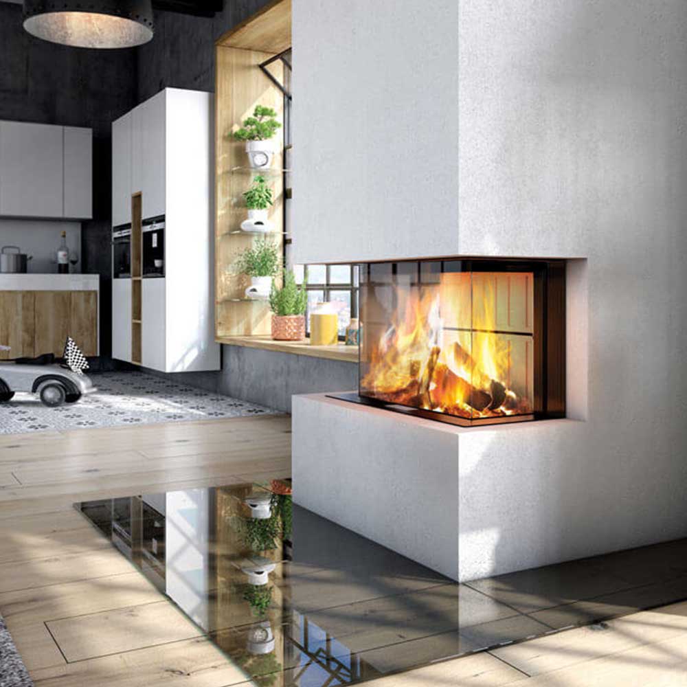 Focar șemineu premium Finlo din oțel 14,8 kW