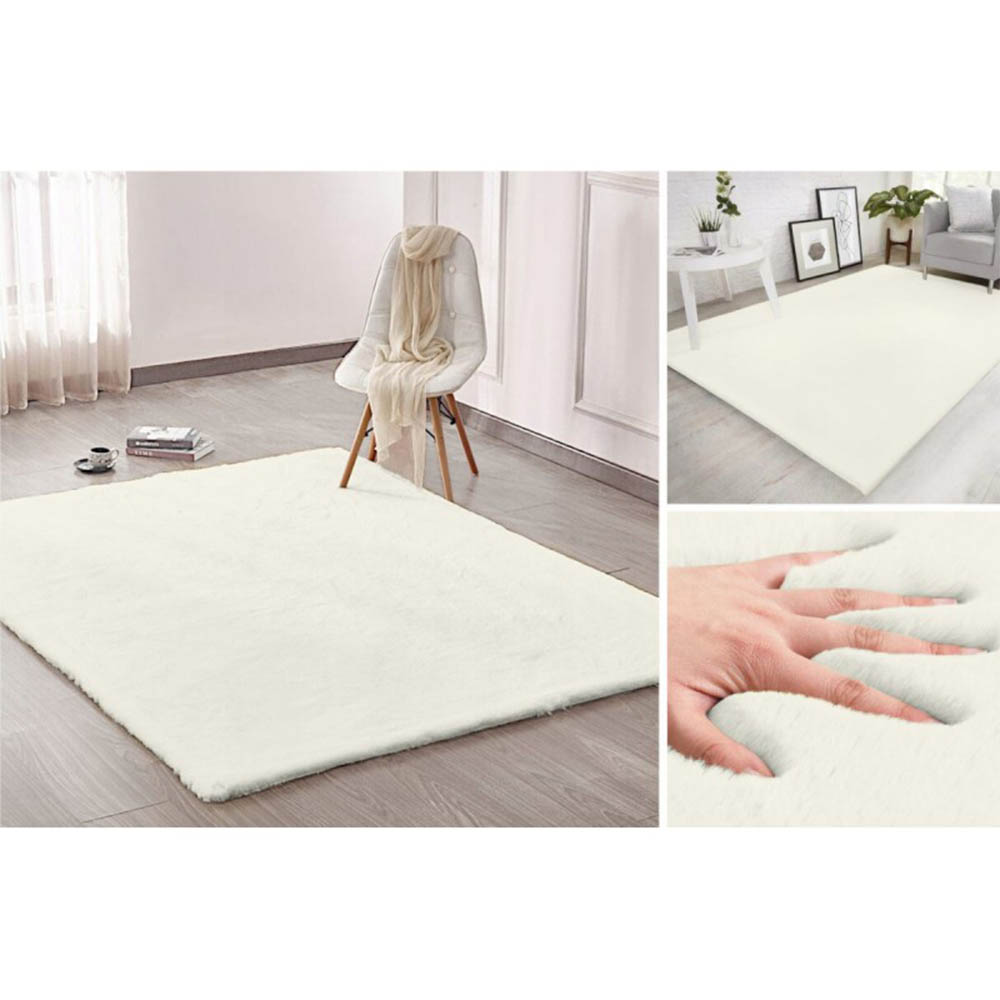 Covor plușat antiderapant Velvet 2x3 m alb