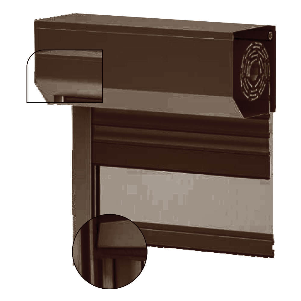 Rulou exterior din aluminiu aplicat pentru geam 90x160 cm electric maro închis + Plasă antiinsecte încorporată
