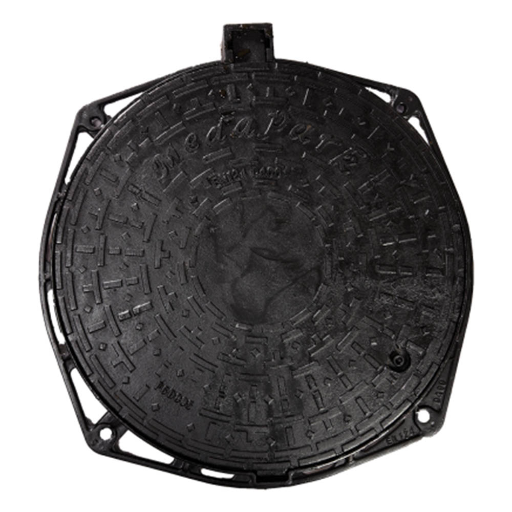 Capac canalizare din fontă rotund 80,5 cm D400 cu închizător