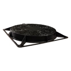 Capac canalizare din fontă rotund cu ramă 100 x 100 cm D400-4