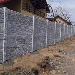Gard beton Industrial Carlos stâlpi cu model piatră 1,6 m-4