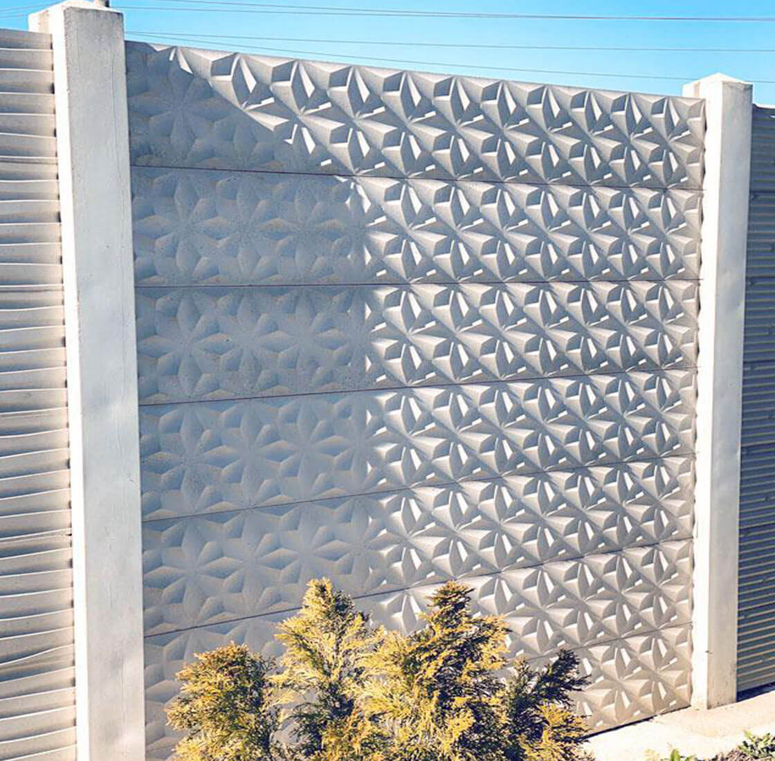 Gard beton ciment alb Ramses cu stâlpi simpli 1,5 m