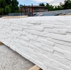 Gard beton ciment alb Carlos 1 stâlpi cu model cărămidă 2,1 m-2