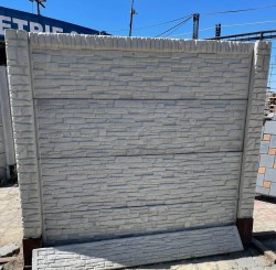 Gard beton Carlos stâlpi cu model cărămidă 1,5 m-2