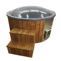 Ciubăr din fibră de sticlă Alan 2 m + Sobă integrată din inox, curățare clor-2