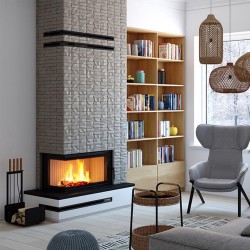 Focar șemineu Saven din oțel cu sticlă laterală stânga 85х50х47 cm, 22 kW-2