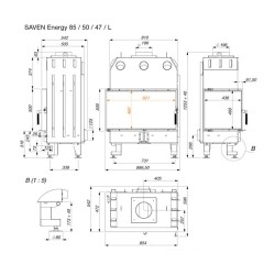 Focar șemineu Saven din oțel cu sticlă laterală stânga 85х50х47 cm, 22 kW-8