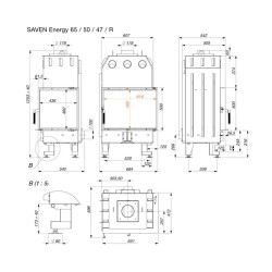 Focar șemineu Saven din oțel cu sticlă laterală dreapta 75х50х47 cm, 15,1 kW-8