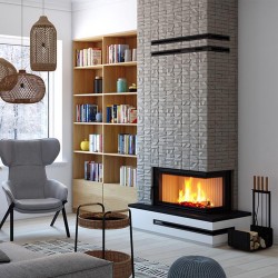 Focar șemineu Saven din oțel cu sticlă laterală dreapta 85х50х47 cm, 22 kW-2