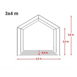 Cort expozițional evenimente Delta 3x4 m cu structură metalică 38 mm, prelată UV 500 g / mp-2