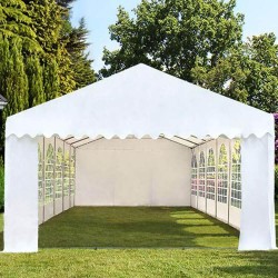 Cort grădină alb premium cu protecție UV Delta  5 m 10 m 3,1 m 50 m² Alb Oțel Party 40 - 50 Da Da