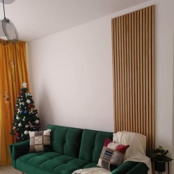 Panou riflaj din lemn de stejar Artemis 280x60 cm suport plută albă-14