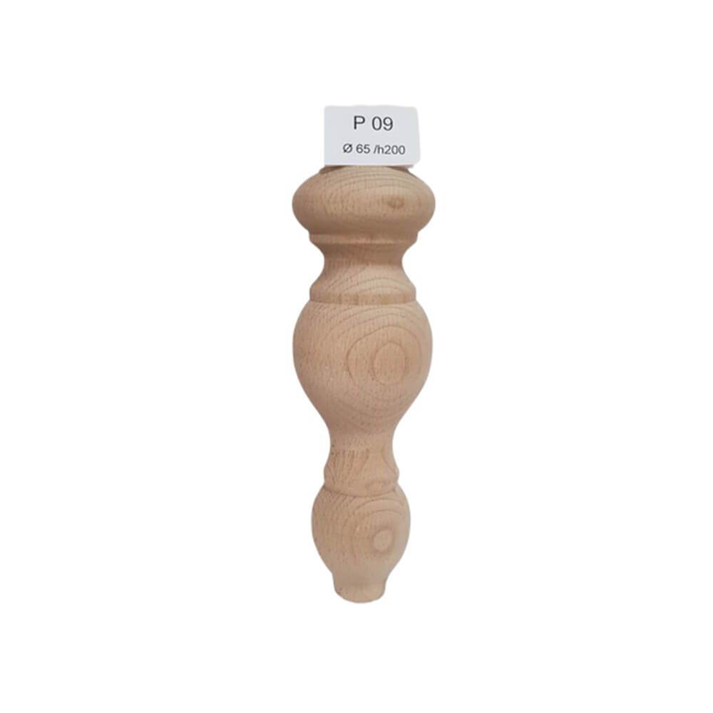 Picioare mobilă lemn fag / tei nefinisat, 20 cm, model P09
