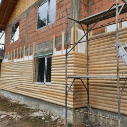 Lambriu semirotund din lemn tip buștean pentru cabane, 70 mm x 140 mm x 3 m-2