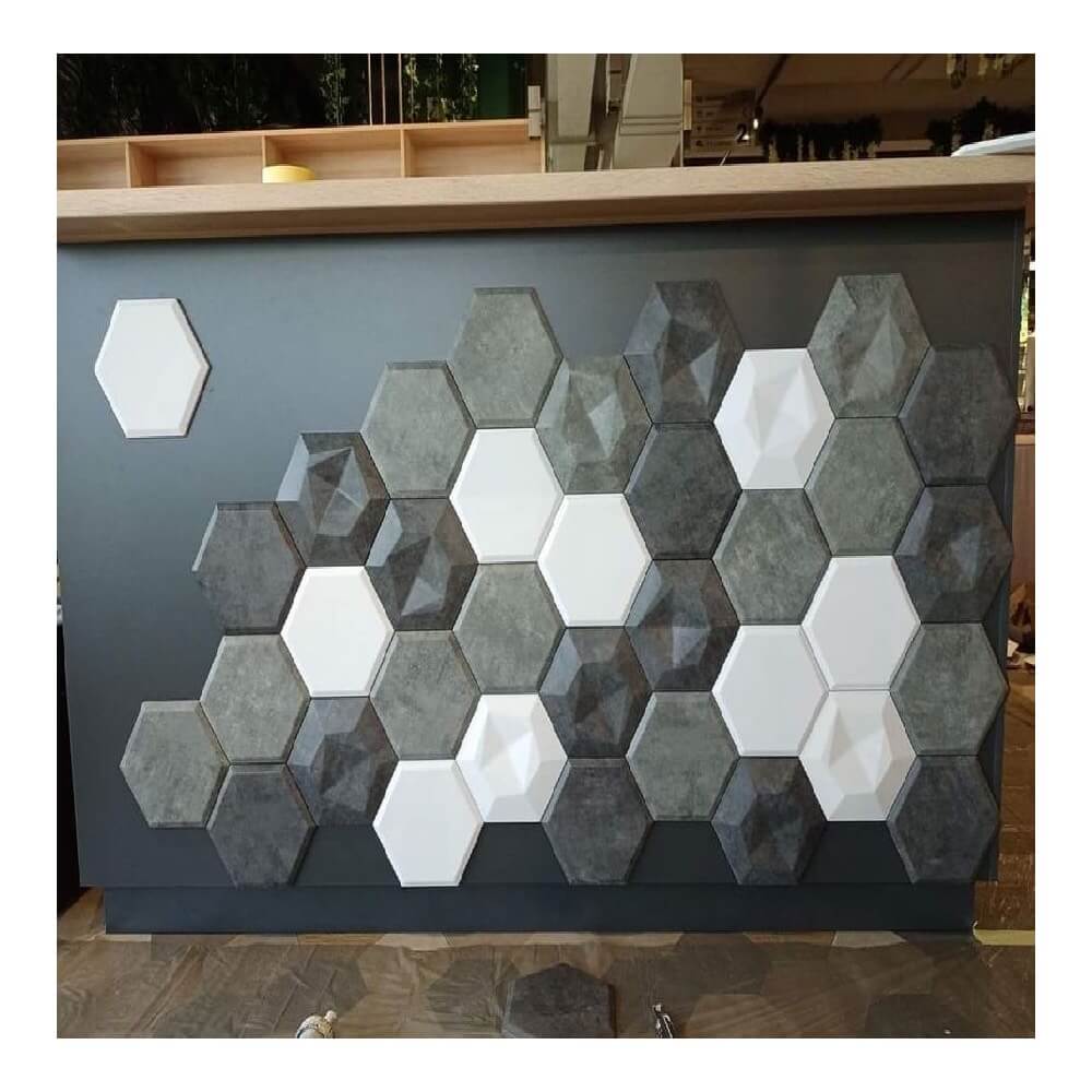 Panou decorativ ipsos 3D Evan model hexagon 3 - 0,04 mp