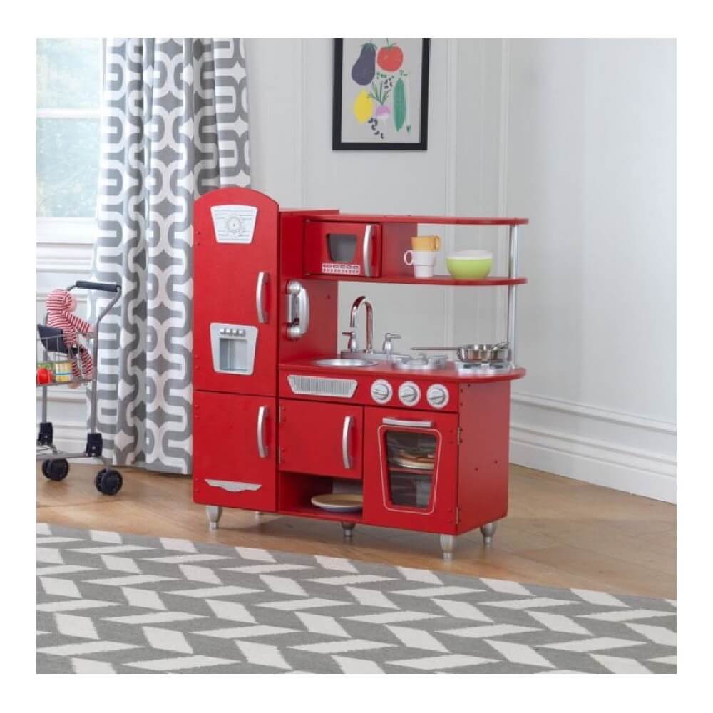 Bucătărie de lemn copii Red Vintage Kidkraft