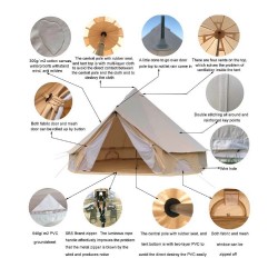 Cort glamping pentru 4 anotimpuri Oliver 6 m, pânză Oxford, 6-10 persoane-7