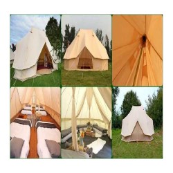 Cort glamping pentru 4 anotimpuri Oliver 4x6 m, pânză Oxford, 4-12 persoane-7