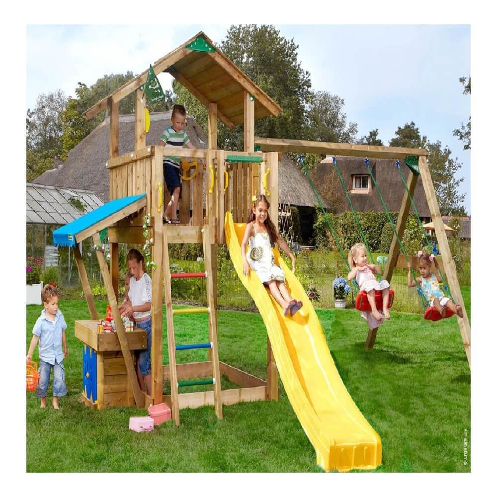 Loc de joacă Jungle Gym - Turn Chalet + Modul Minimarket + Swing