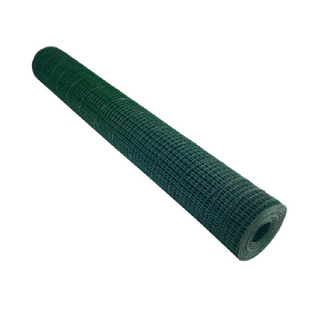 Plasă sârmă sudată zincată plastifiată Gavin 1x10 m, 13x13x1 mm