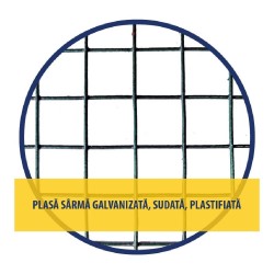 Plasă sârmă sudată zincată plastifiată Gavin 1x10 m, 13x13x1 mm-2