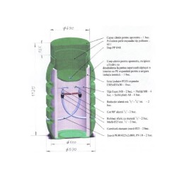 Cămin apometru complet echipat cu contor de apă și izolat Zenon, polietilenă, D590, H1125-2