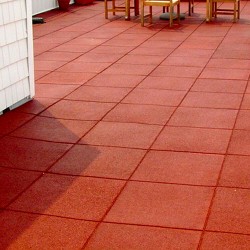 Pavele cauciuc plane Colonial 100 x 100 cm 3 cm Roșu Beton