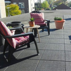 Pavele cauciuc plane Colonial 100 x 100 cm 3 cm Negru Beton