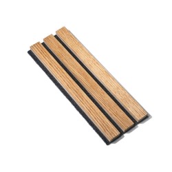 Panou riflaj din lemn de stejar Artemis 280x48 cm suport plută neagră-4