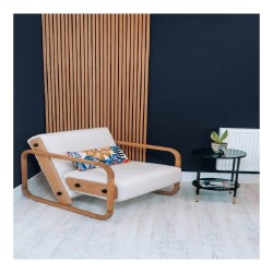 Panou riflaj din lemn de stejar Artemis 280x48 cm suport plută neagră-9