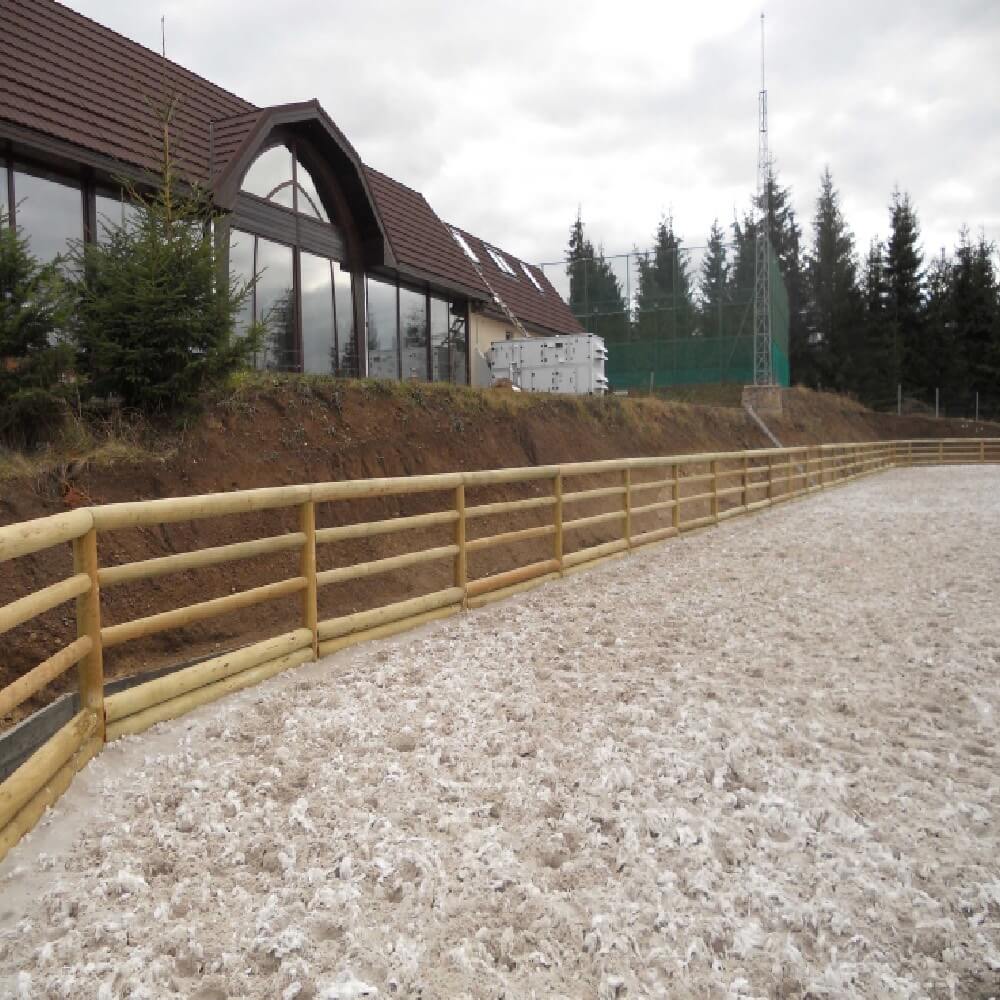 Gard lemn din bârne pentru manejuri cai din pin tratat 1,5 m