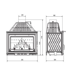 Focar șemineu Kawmet - Pecan din fontă 18 kW-3