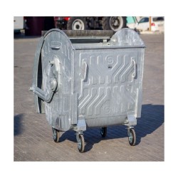Container gunoi metalic zincat cu capac rotund Elado 1100 litri-3