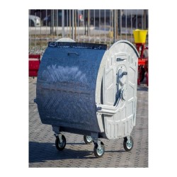 Container gunoi metalic zincat cu capac rotund Elado 1100 litri-4
