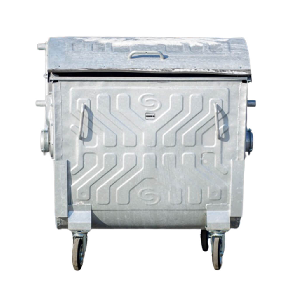 Container gunoi metalic zincat cu capac rotund Elado 1100 litri